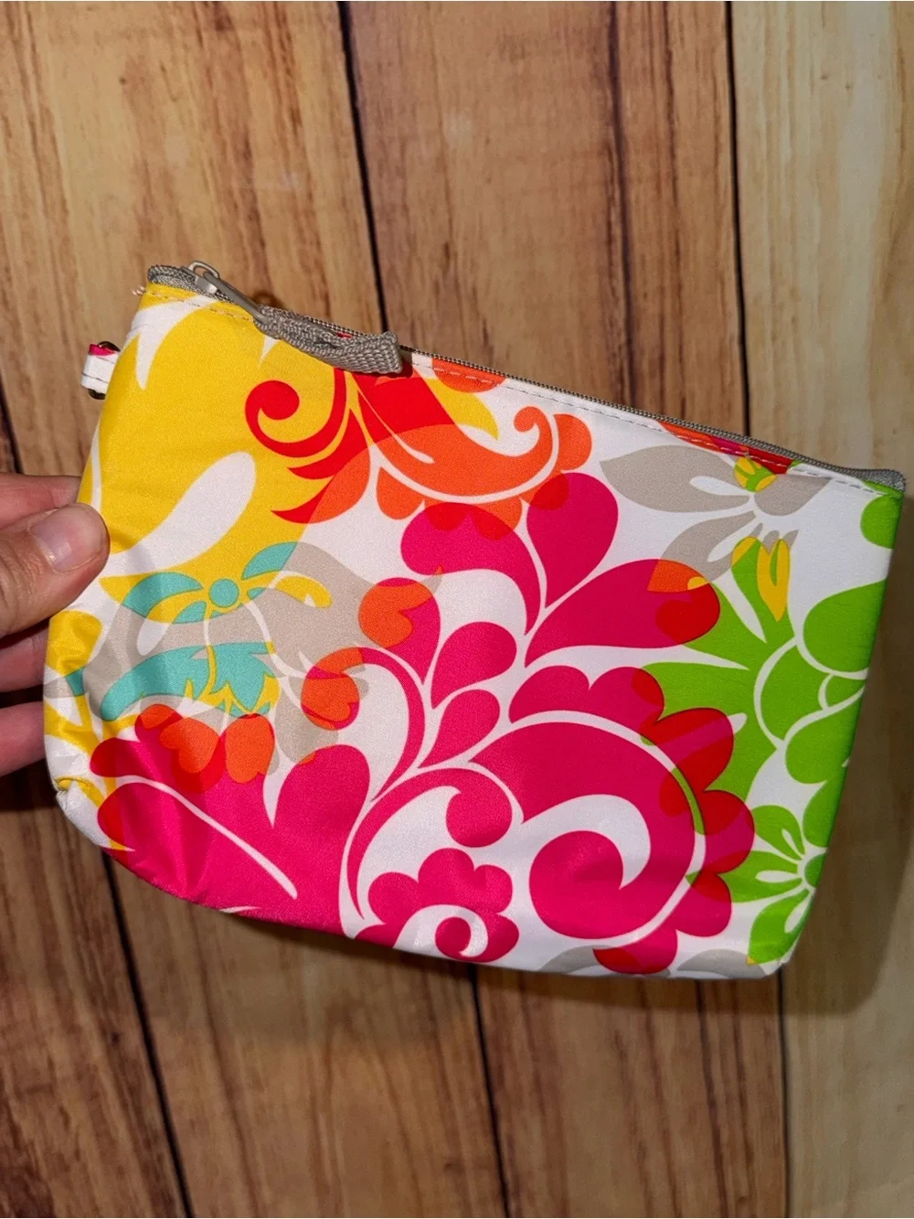 Thirty-One Mini Zipper Pouch Thermal Insulated Island Damask